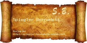 Spiegler Bernadett névjegykártya